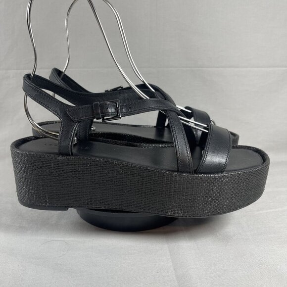 Sanctuary Women's Black Leather DEBUT Platform Sandals Shoe Size 9-NEW - Picture 1 of 8